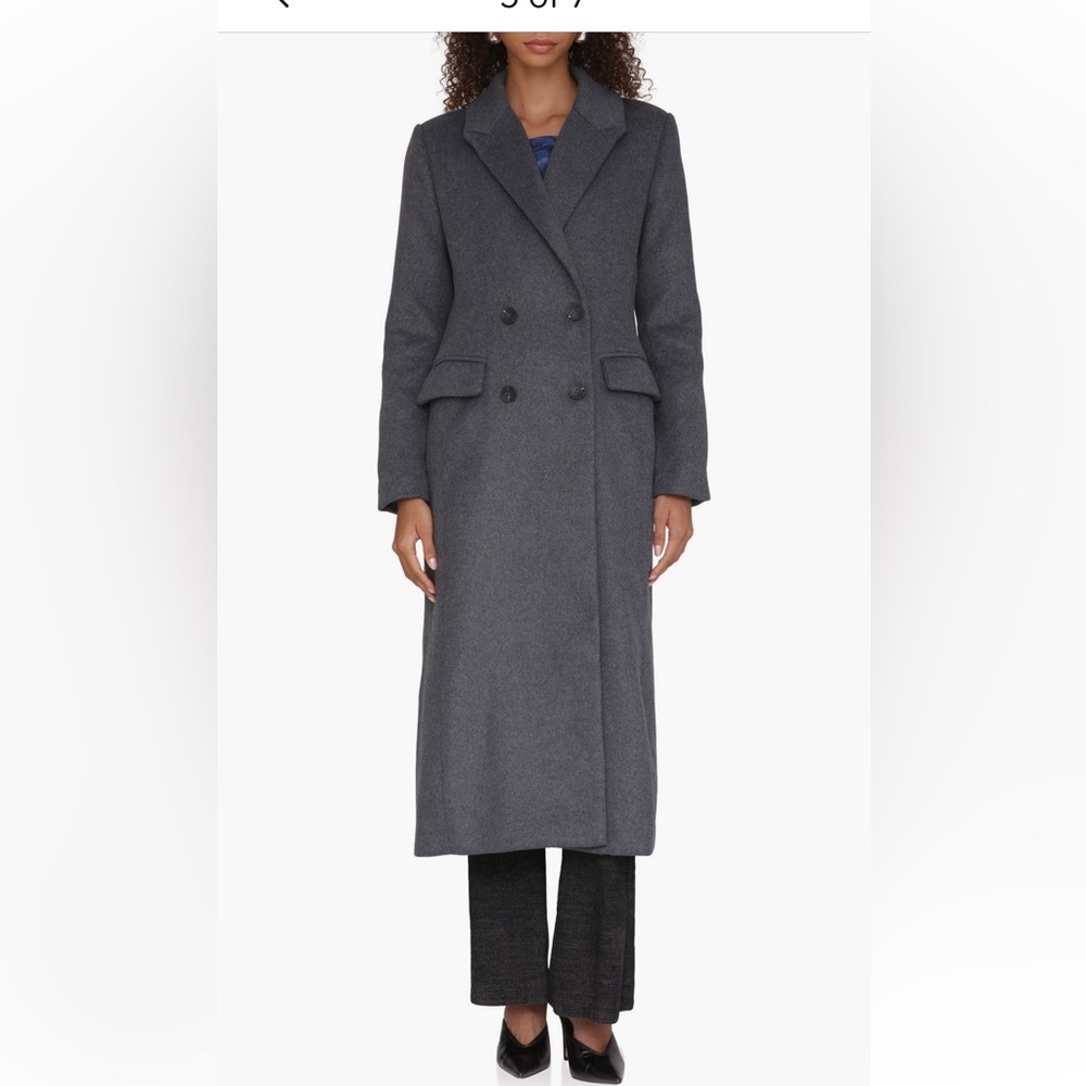 Avec Les Filles Gray Long Coat Wool Blend XS NWT double breasted